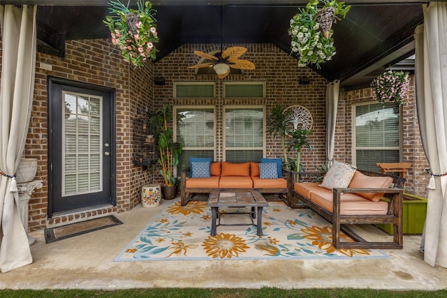 1332 Needle Cactus Dr, Fort Worth, TX 76177 - view of patio / terrace featuring ceiling fan and an outdoor living space