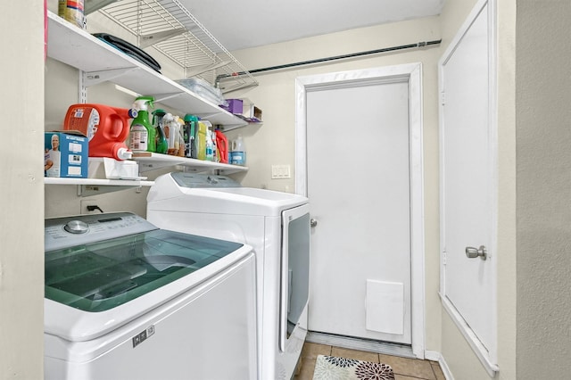 112 S Wood Ave, Denison, TX 75020 - laundry area featuring separate washer and dryer and tile patterned flooring