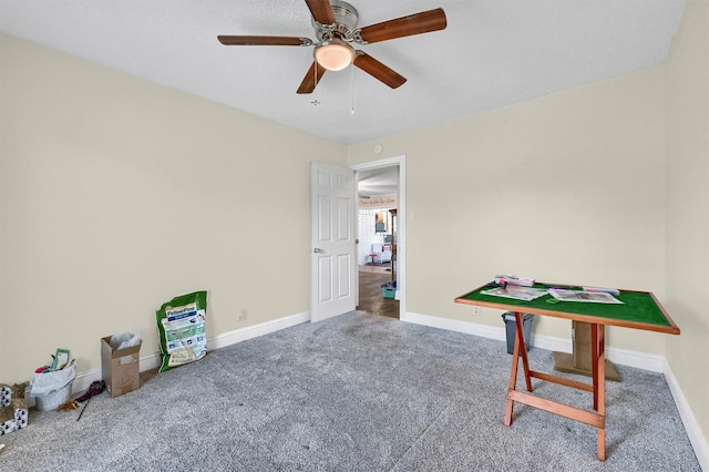 112 S Wood Ave, Denison, TX 75020 - miscellaneous room featuring carpet, ceiling fan, and baseboards