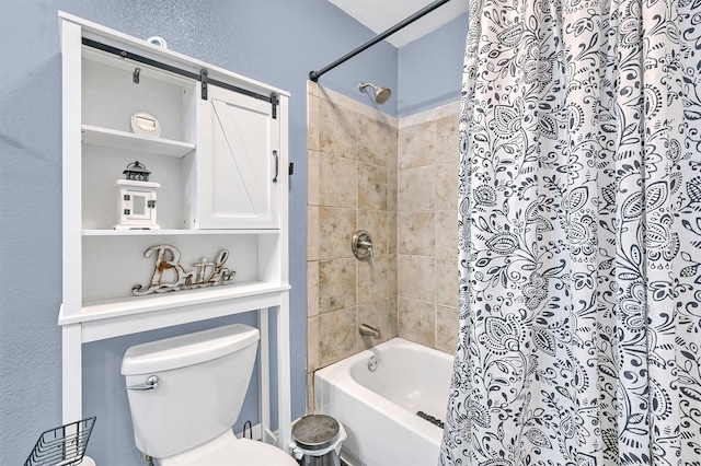 112 S Wood Ave, Denison, TX 75020 - bathroom with shower / bath combination with curtain and toilet