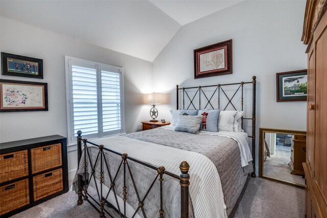 7412 Foxgrass Pl, Fort Worth, TX 76123 - bedroom with dark carpet and lofted ceiling