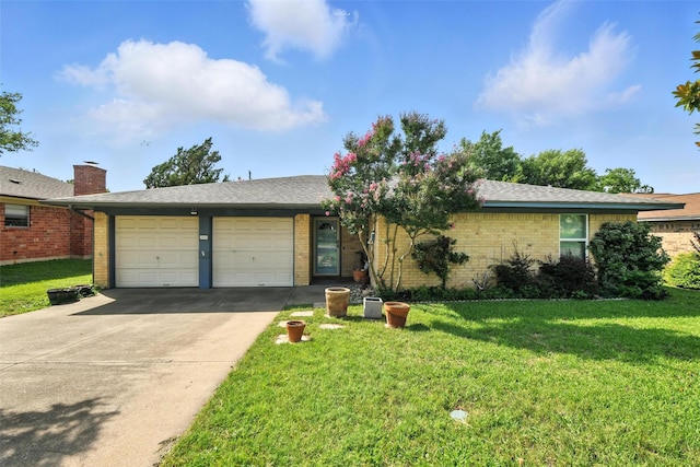 3908 Windhaven Rd, Fort Worth, TX 76133 - ranch-style home with brick siding, concrete driveway, an attached garage, and a front lawn