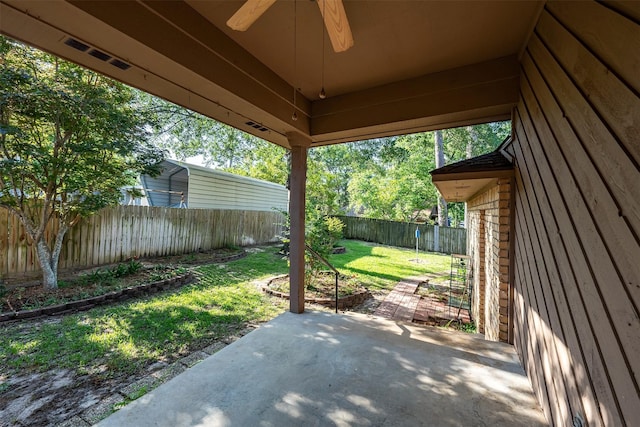 619 Wellington, Tyler, TX 75703 - view of patio / terrace featuring a ceiling fan