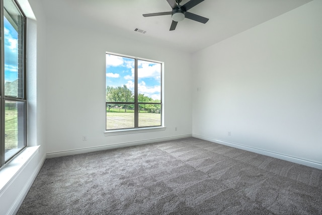 12809 Day Break Trl, Burleson, TX 76028 - carpeted empty room featuring plenty of natural light, baseboards, and ceiling fan