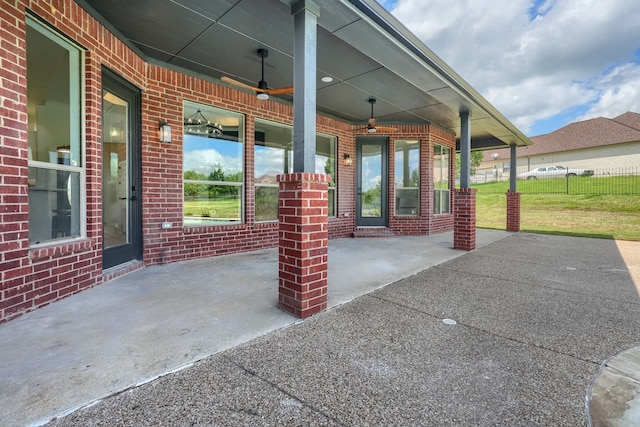12809 Day Break Trl, Burleson, TX 76028 - view of patio with a ceiling fan and fence