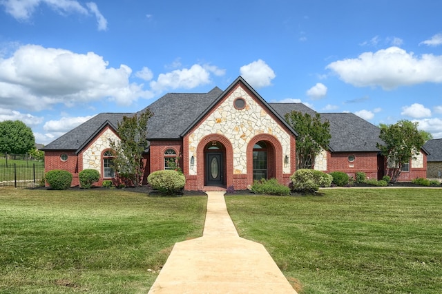 12809 Day Break Trl, Burleson, TX 76028 - view of front of house with stone siding, brick siding, and a shingled roof
