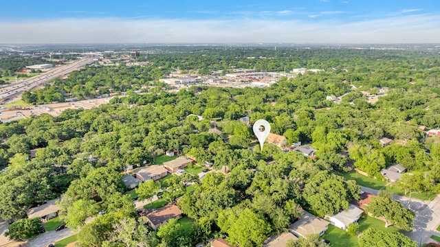6324 Woodbine Dr, Fort Worth, TX 76112 - aerial view of property's location with a heavily wooded area