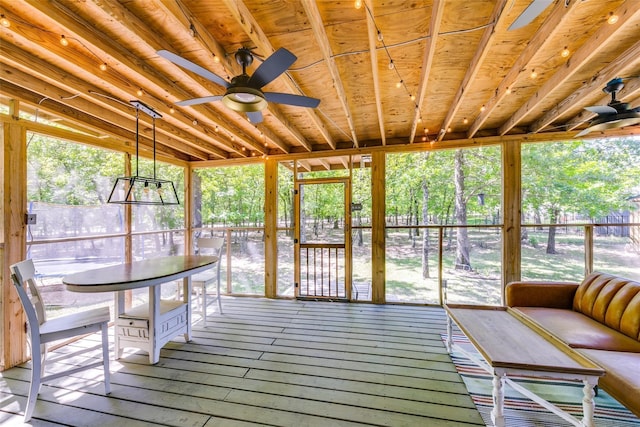 7386 Clint Ct, Athens, TX 75752 - unfurnished sunroom featuring a ceiling fan