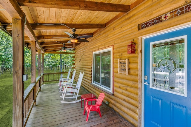 7386 Clint Ct, Athens, TX 75752 - deck featuring ceiling fan and a porch