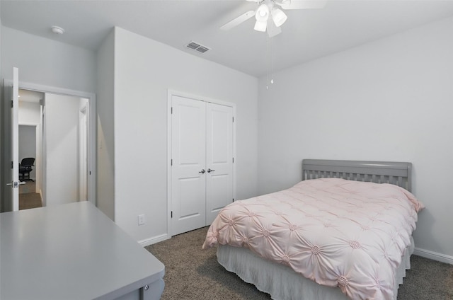 1206 Burlingame Dr, Cleburne, TX 76033 - carpeted bedroom with a closet, baseboards, and a ceiling fan
