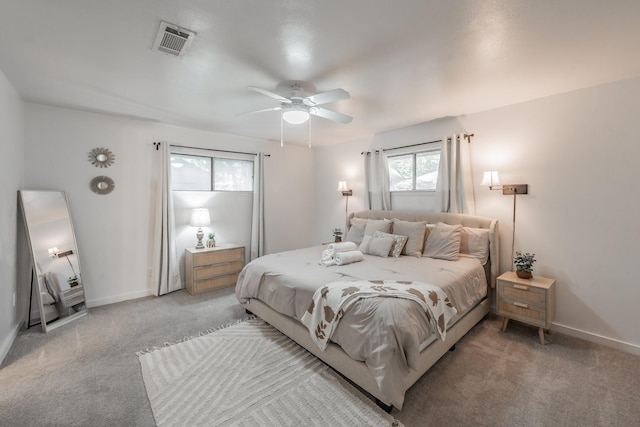 3048 Golfing Green Dr, Farmers Branch, TX 75234 - bedroom with light carpet, baseboards, and ceiling fan