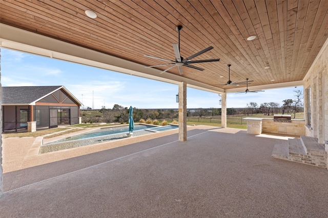 10072 Blanco Springs Rd, Temple, TX 76528 - view of patio / terrace with area for grilling and ceiling fan