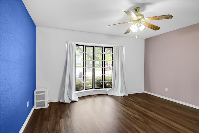 3205 Glasgow Ter, Arlington, TX 76015 - unfurnished room featuring wood finished floors, a ceiling fan, and baseboards
