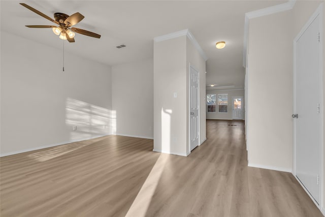 1321 Rivers Creek Ln, Little Elm, TX 75068 - spare room featuring a ceiling fan, light wood finished floors, and baseboards