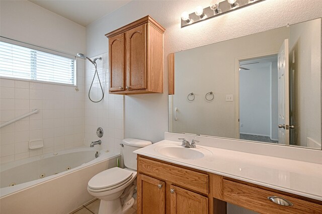9912 Concord Dr, Providence Village, TX 76227 - full bath featuring a combined bath / shower with jetted tub, vanity, and toilet