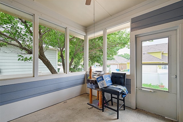 9912 Concord Dr, Providence Village, TX 76227 - sunroom / solarium featuring a ceiling fan