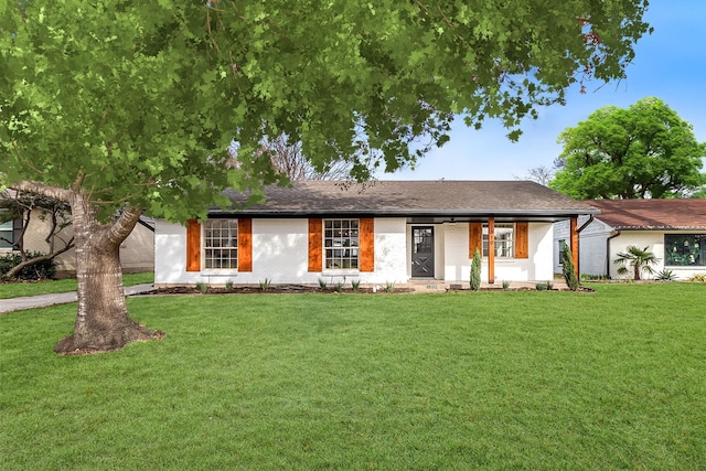 7319 Rutgers Dr, Dallas, TX 75214 - ranch-style house with a front yard and covered porch