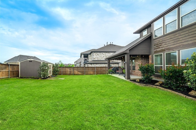 1519 Eminence Ln, Saint Paul, TX 75098 - view of yard featuring a shed, an outdoor structure, and a patio area