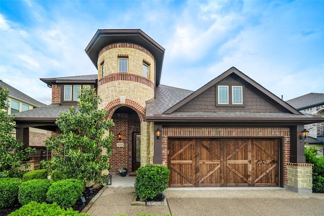 1519 Eminence Ln, Saint Paul, TX 75098 - view of front of property with a shingled roof, an attached garage, brick siding, and driveway