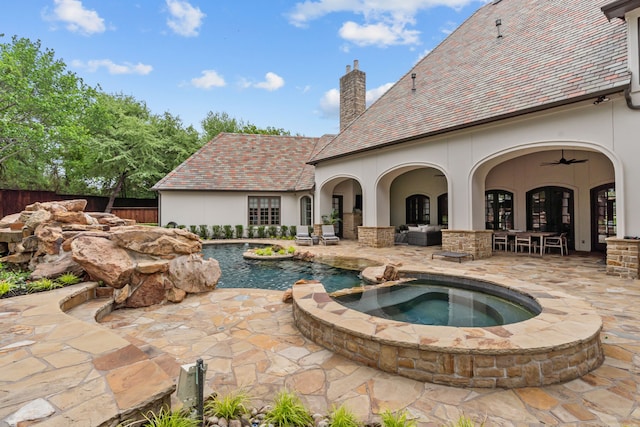 1100 La Paloma Ct, Southlake, TX 76092 - view of swimming pool with a patio area and a pool with connected hot tub