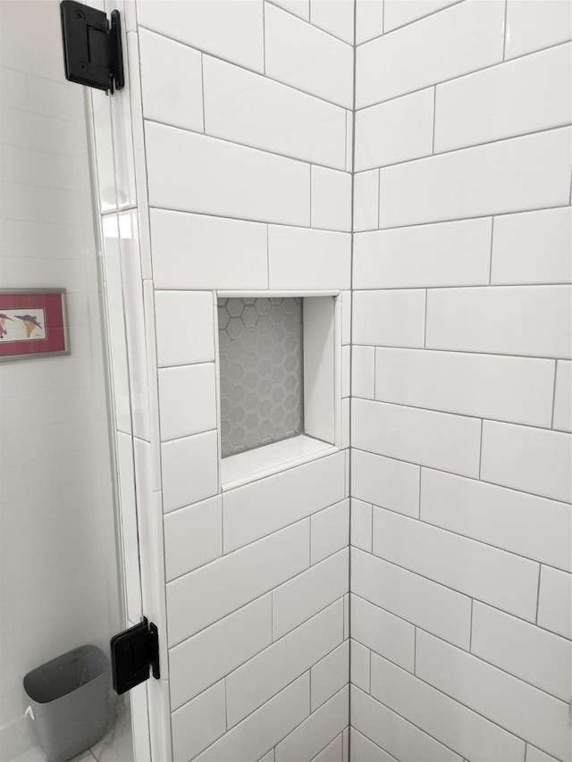 bathroom view of a tile shower