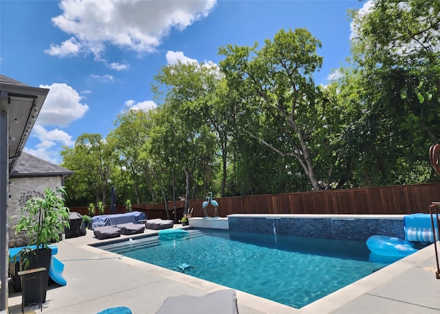1803 Eastwood Ct, Mansfield, TX 76063 - view of swimming pool featuring a fenced backyard, an outdoor living space, and a patio area