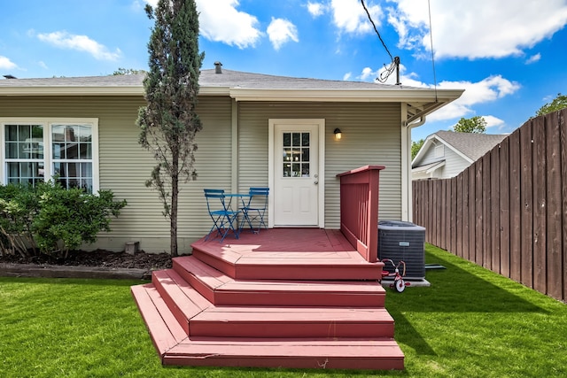 5533 Bonita Ave, Dallas, TX 75206 - back of house featuring central air condition unit and a wooden deck