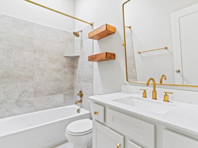 323 Green Meadow Dr, Little Elm, TX 75068 - full bathroom featuring toilet,  shower combination, and vanity