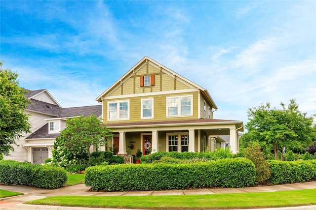 craftsman house featuring covered porch