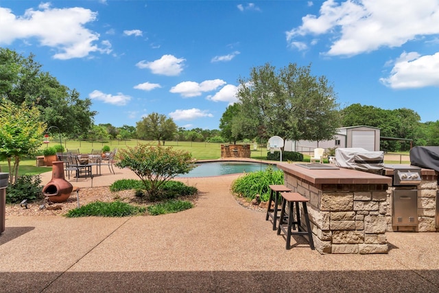 3568 Green Meadows Dr, Glen Rose, TX 76043 - view of pool featuring a patio and an outbuilding