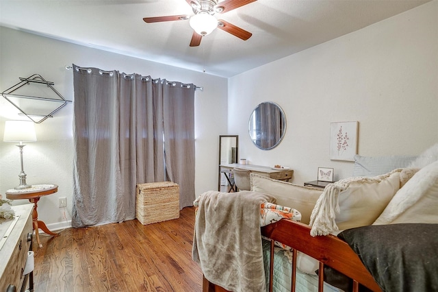 3554 Cromart Ct N, Fort Worth, TX 76133 - bedroom featuring wood finished floors and ceiling fan