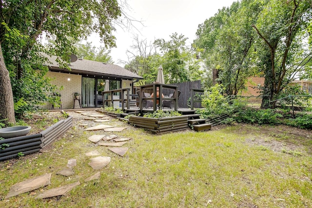 3554 Cromart Ct N, Fort Worth, TX 76133 - view of yard featuring a wooden deck