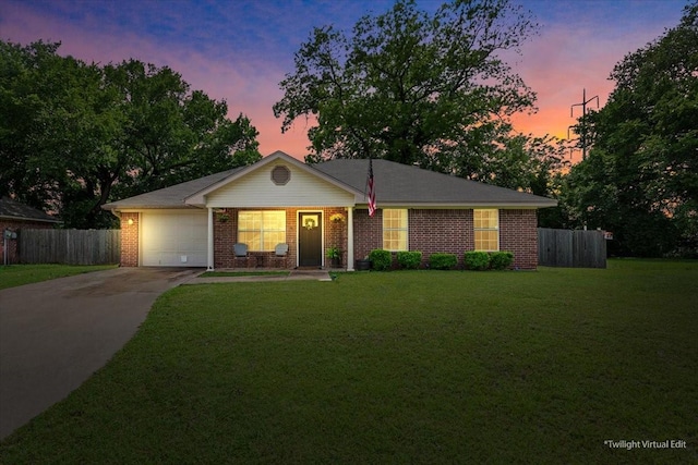 401 Mahon Hollow Dr, Waco, TX 76704 - ranch-style house featuring brick siding, an attached garage, and driveway