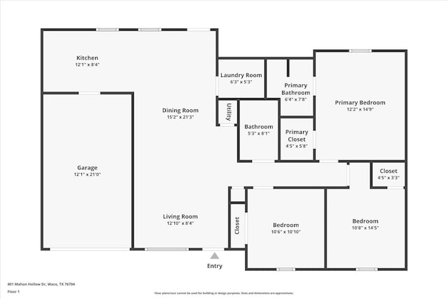 401 Mahon Hollow Dr, Waco, TX 76704 - floor plan / room layout