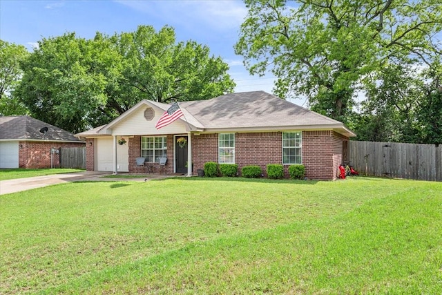 401 Mahon Hollow Dr, Waco, TX 76704 - ranch-style house featuring driveway, a garage, and brick siding