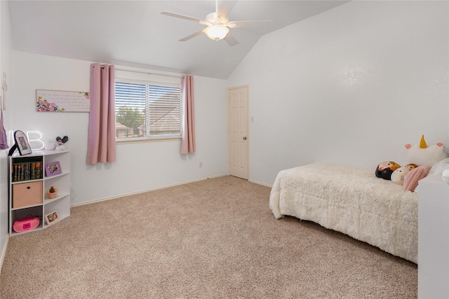1915 Fairway Crossing Rd, Wylie, TX 75098 - carpeted bedroom featuring vaulted ceiling, baseboards, and a ceiling fan