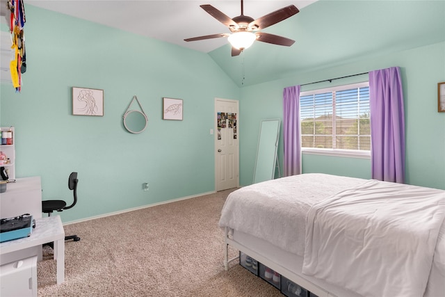 1915 Fairway Crossing Rd, Wylie, TX 75098 - bedroom featuring carpet, lofted ceiling, baseboards, and a ceiling fan