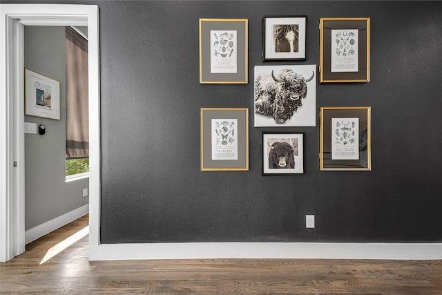 detailed view of wood finished floors and baseboards