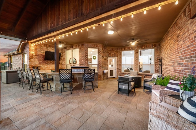 308 Pioneer Ct, Mclendon Chisholm, TX 75032 - view of patio / terrace with outdoor lounge area and ceiling fan