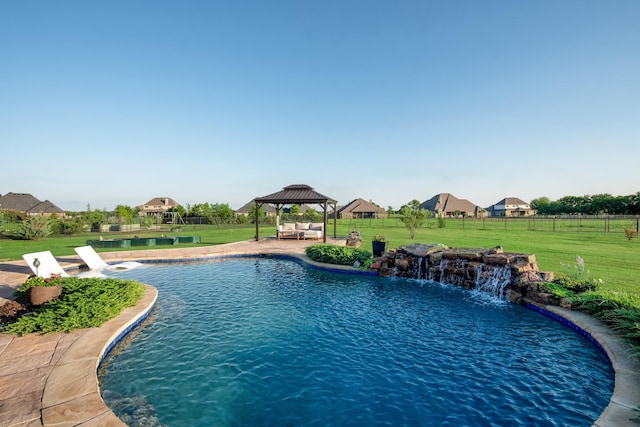 308 Pioneer Ct, Mclendon Chisholm, TX 75032 - outdoor pool featuring a gazebo and a patio