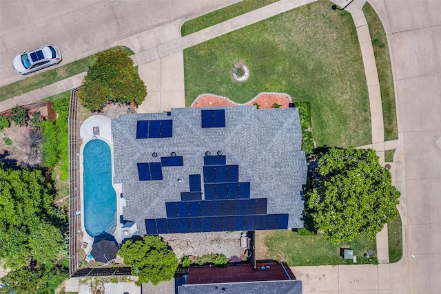 1361 Daffodil Ln, Lewisville, TX 75077 - aerial view of property and surrounding area with a pool area