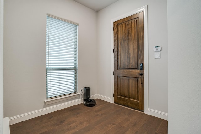 1043 Sarah St, Allen, TX 75013 - foyer with baseboards and dark wood-style floors