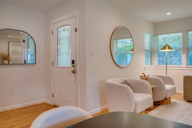1205 Ranier St, Dallas, TX 75208 - entryway featuring wood finished floors, baseboards, and recessed lighting