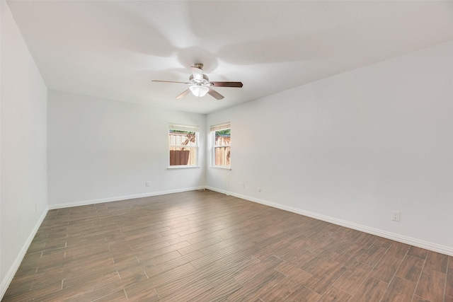 3243 Weather Vane Ln, Dallas, TX 75228 - unfurnished room with ceiling fan, wood finished floors, and baseboards