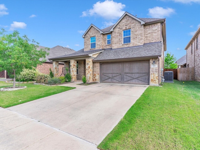 8400 Whistling Duck, Fort Worth, TX 76118 - view of front of home with an attached garage, a shingled roof, concrete driveway, and brick siding