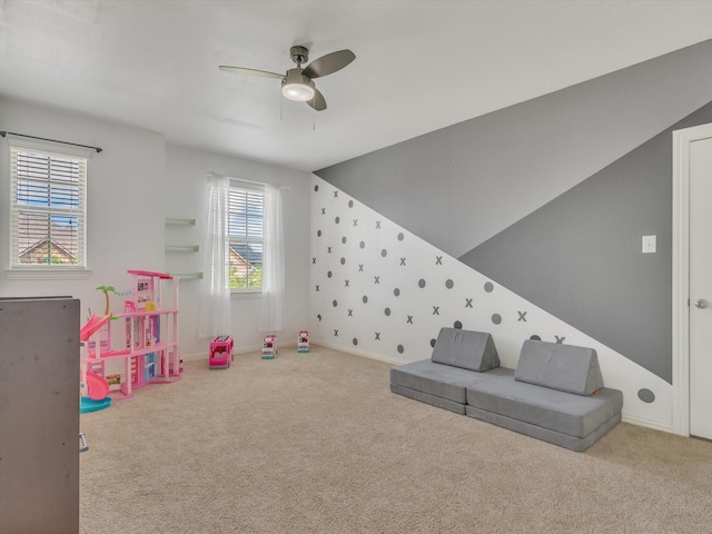 8400 Whistling Duck, Fort Worth, TX 76118 - playroom featuring carpet, a ceiling fan, and baseboards