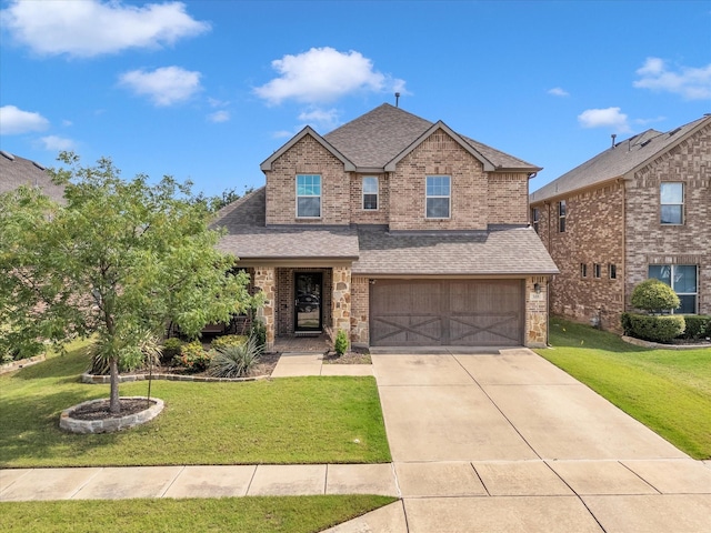 8400 Whistling Duck, Fort Worth, TX 76118 - view of front facade featuring a shingled roof, a garage, driveway, and a front lawn