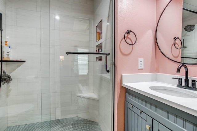 1420 Clearwater Ct, Grapevine, TX 76051 - bathroom featuring a stall shower and vanity