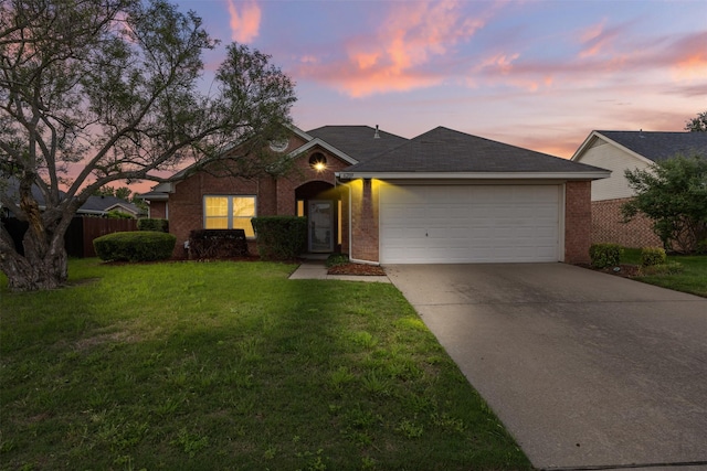 6209 Peach Tree Dr, Midlothian, TX 76065 - view of front of house with a garage, driveway, and brick siding