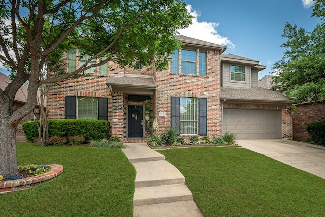 7112 Royal Glen Trl, Mckinney, TX 75072 - view of front facade featuring a garage, brick siding, concrete driveway, and roof with shingles